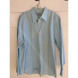 IZOD blue and white check Men's button up 2XL 100% Cotton